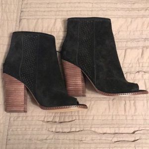 Black peep toe booties